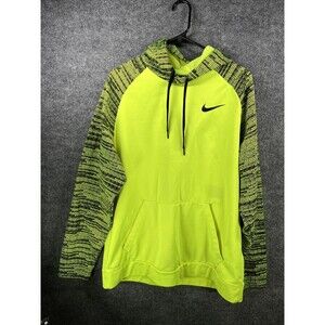 Nike Hoodie Mens XL Yellow And Black Pullover Training Loose Lightweight Dri Fit